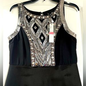 Gianni Bibi dress beaded silver and black mini dress